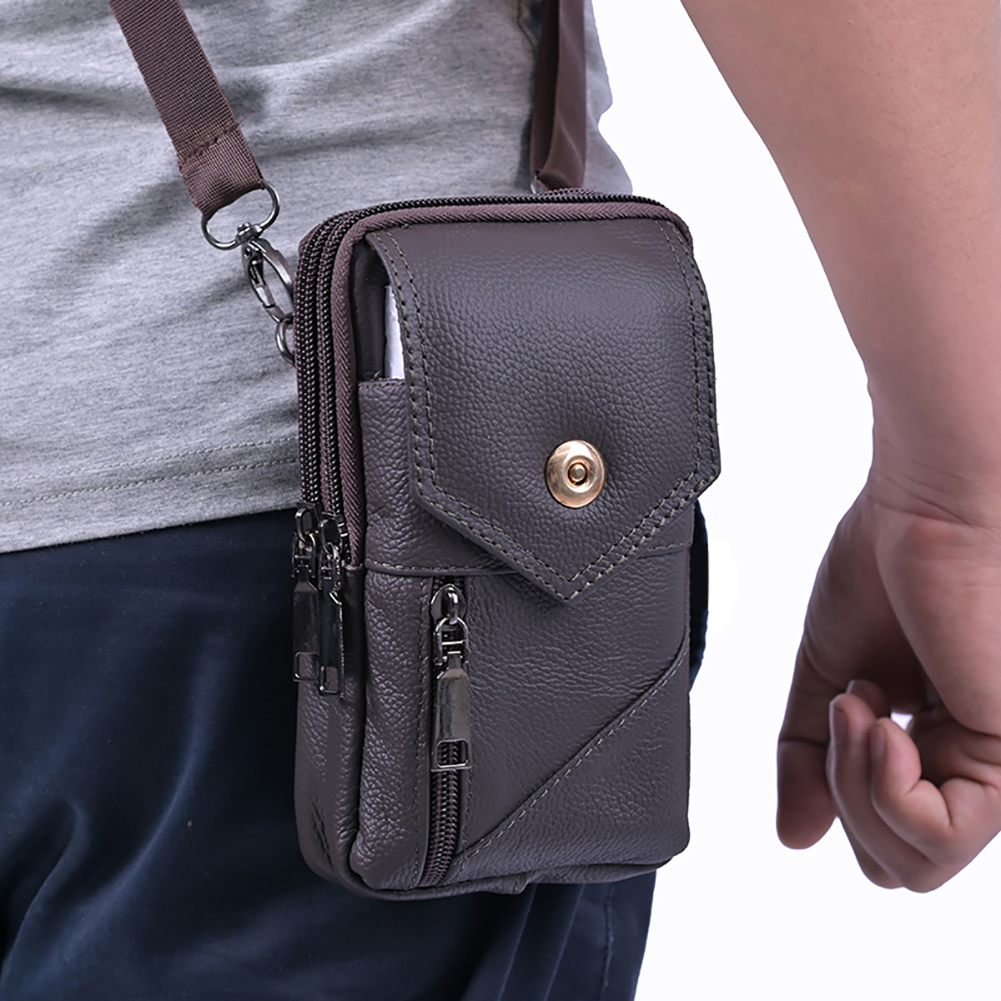 Travel Accessories For Men - Men Simple Shoulder Bag Waterproof Leather