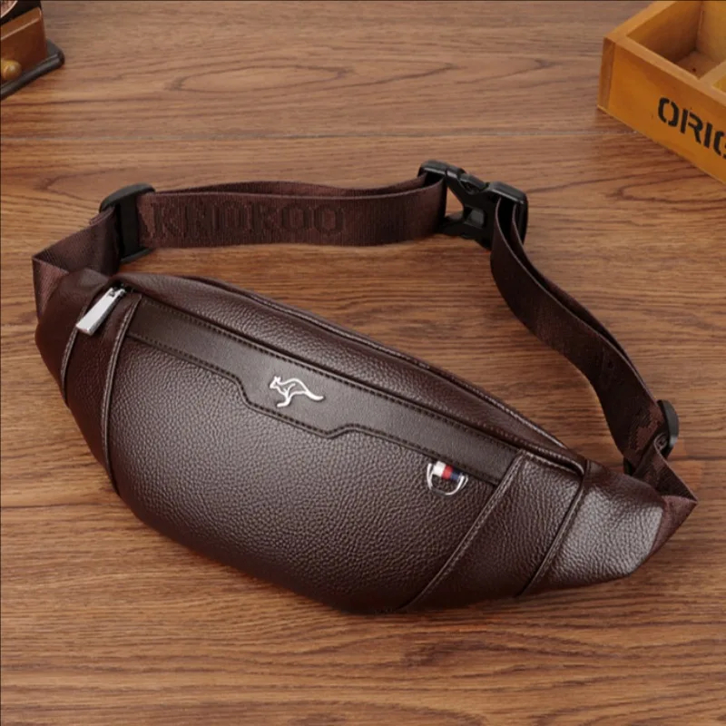 Travel Accessories For Men - Business Leather Waist Bag Multifunctional Workout