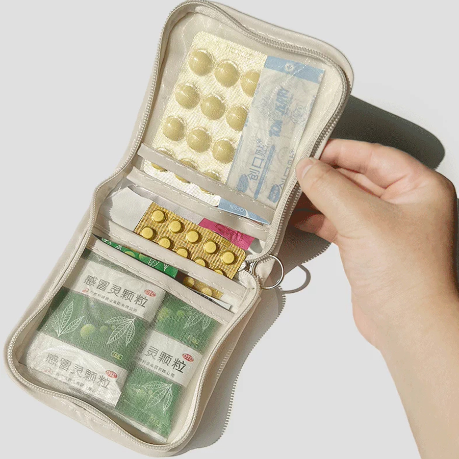 Travel Accessories Kit Bag - Zippered Pocket Medicine Bag Outdoor Travel