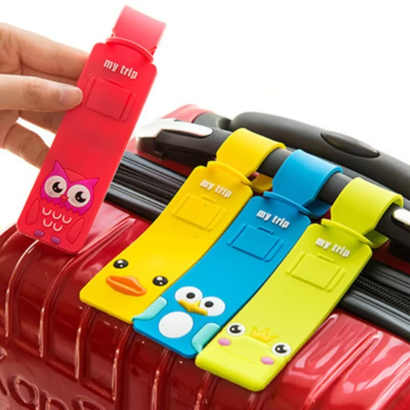 Travel Accessories For Kids - 5pcs Lovely Silicone Luggage Tag Boarding