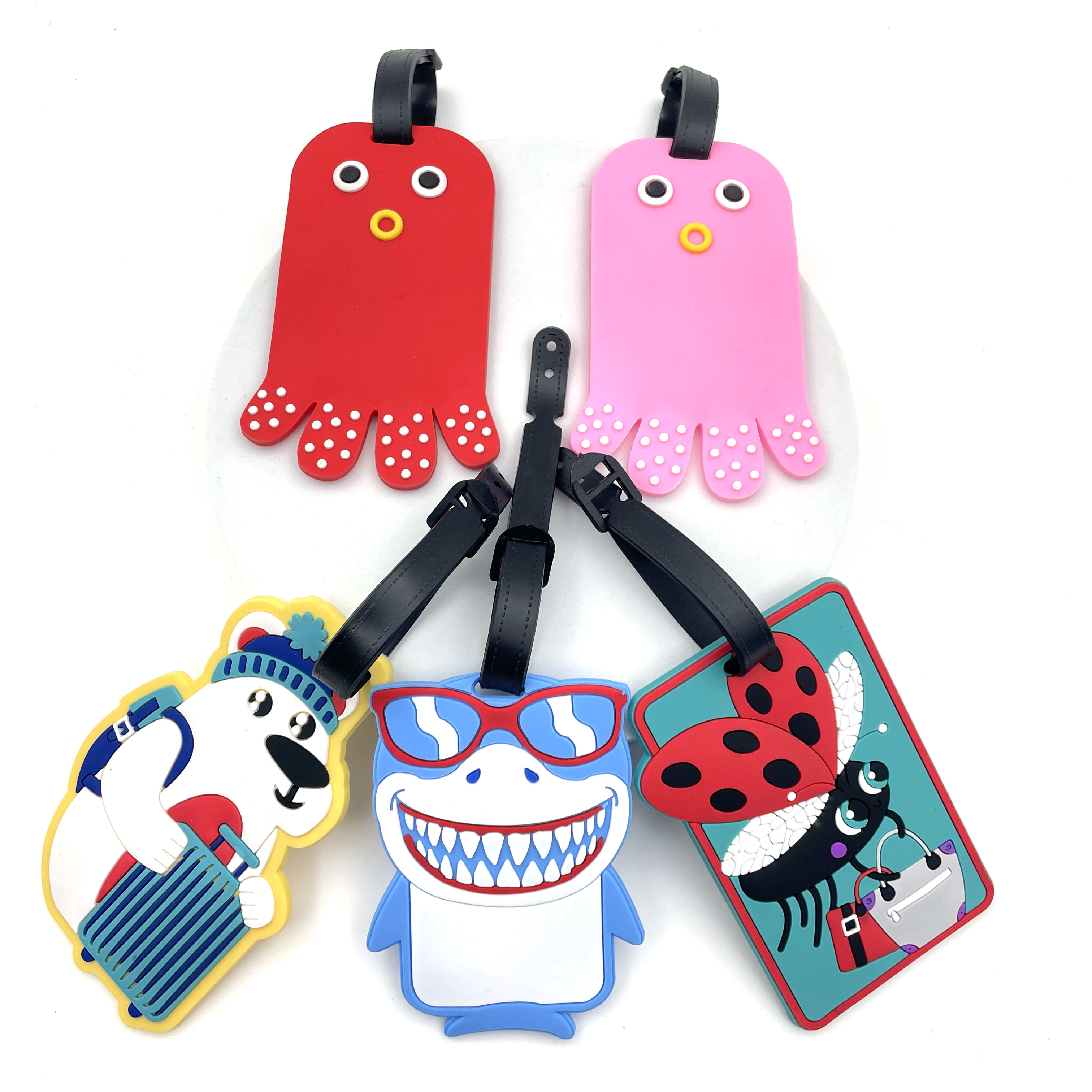 Travel Accessories Must Have - 1PCS Geometric Soft Silicone Luggage Tags