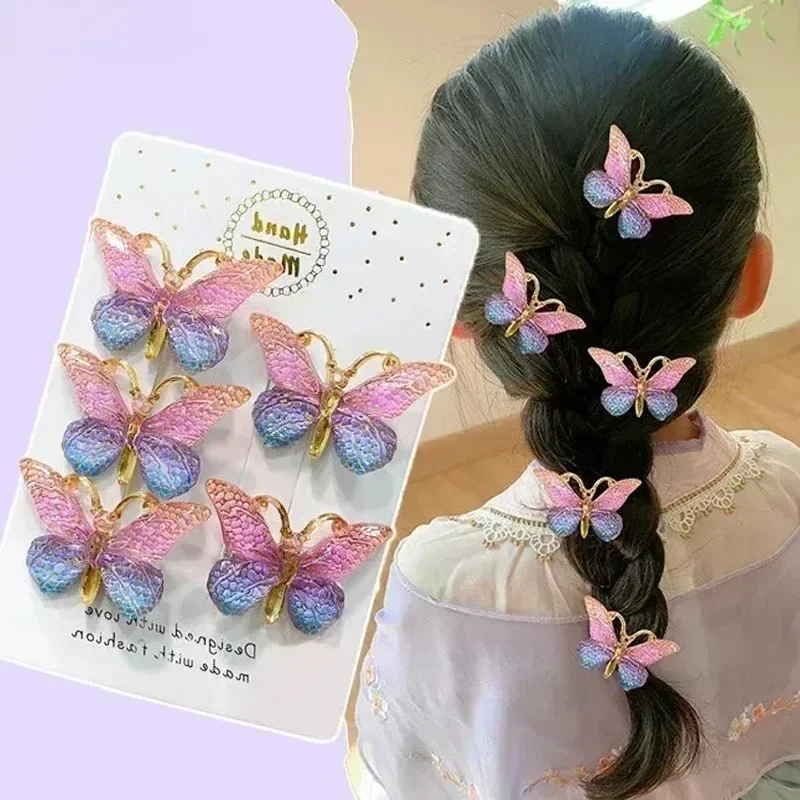 Travel Accessories For Kids - 5pcs Sweet Hair Clips Stereoscopic Color