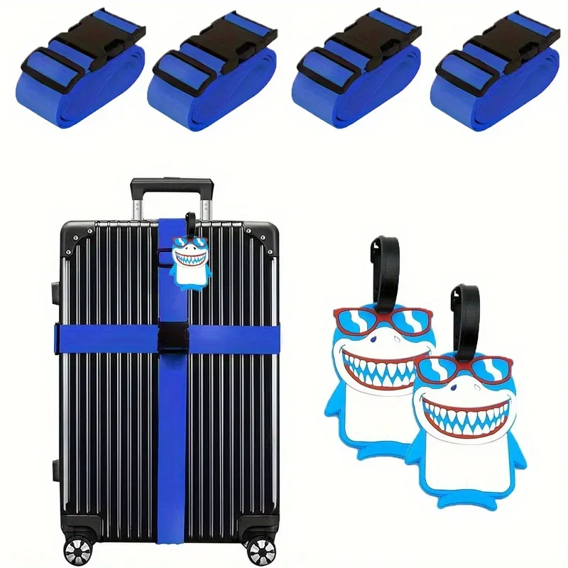 Travel Accessories Gift Set - 6 Pack Luggage Straps Luggage Tag