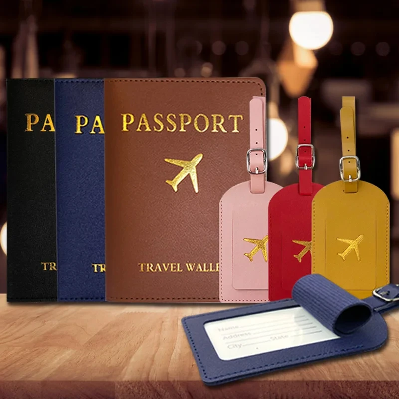 PU Leather Luggage Tag Passpor - đánh giá và giá Travel Accessories Gift Set
