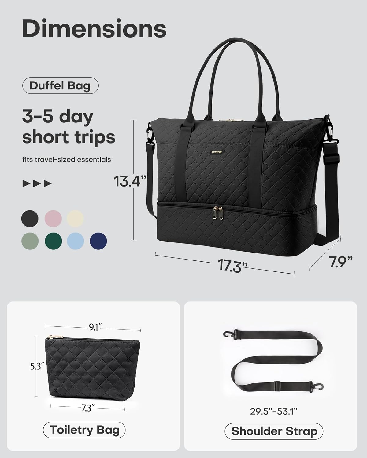 HOTOR Travel Duffel Bag - Week - đánh giá và giá Travel Accessories Toiletry Bag