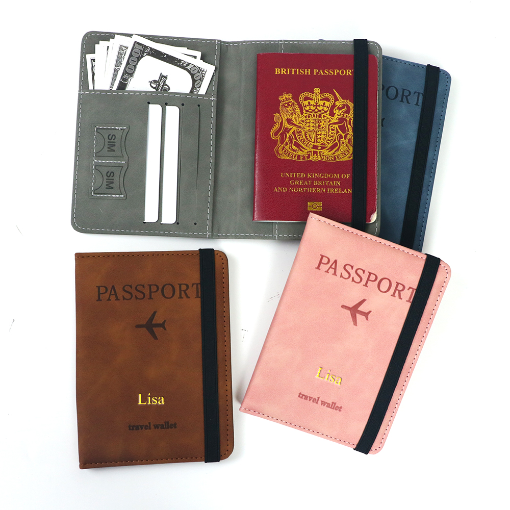 Customized name PU leather pas - đánh giá và giá Travel Accessories Gift Set