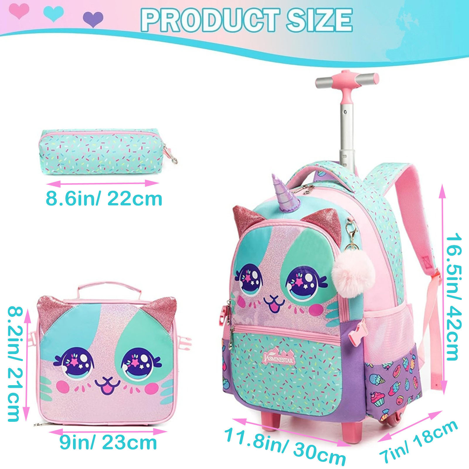 3PCS Cute Rolling Backpack for - đánh giá và giá Travel Accessories Toddler