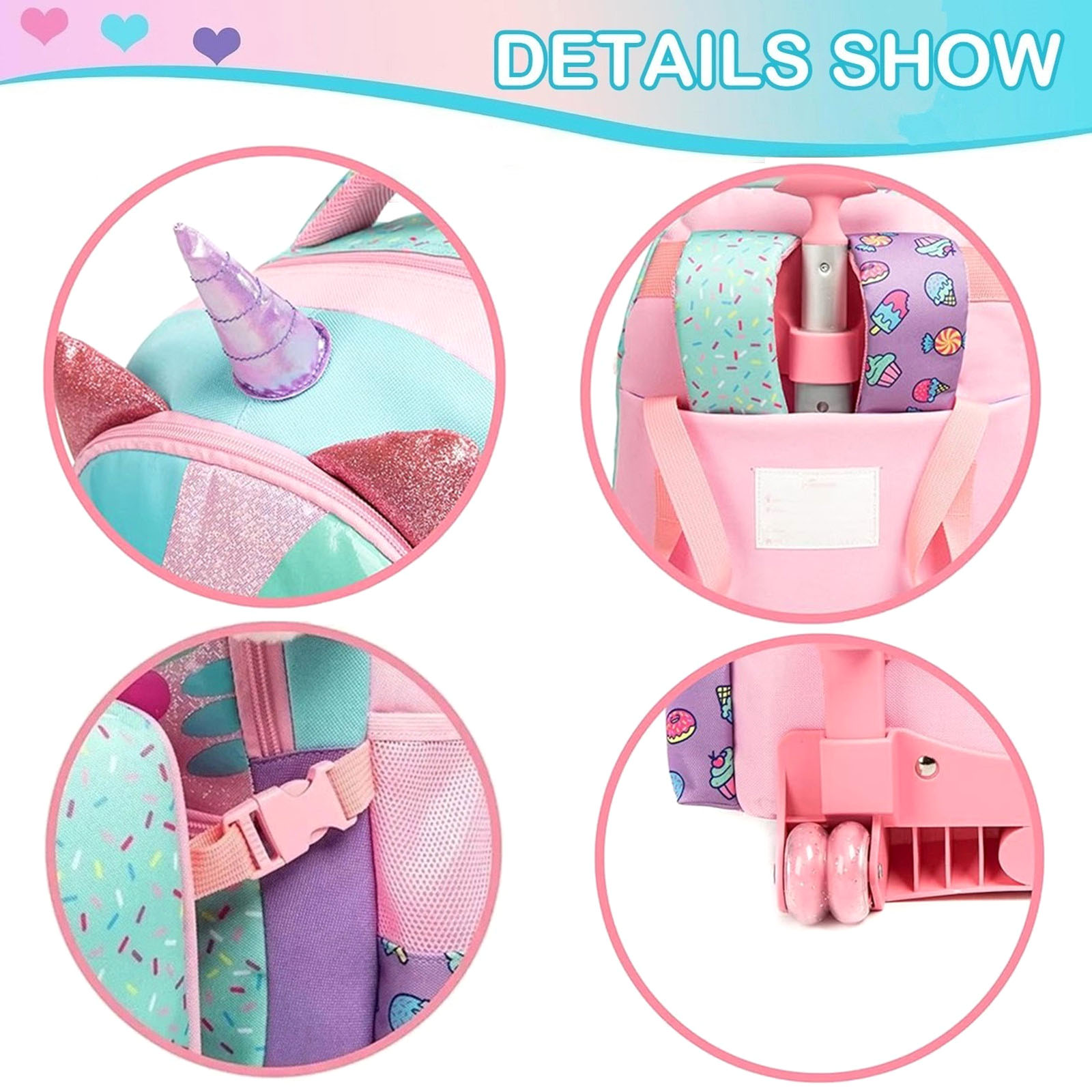 3PCS Cute Rolling Backpack for - đánh giá và giá Travel Accessories Toddler