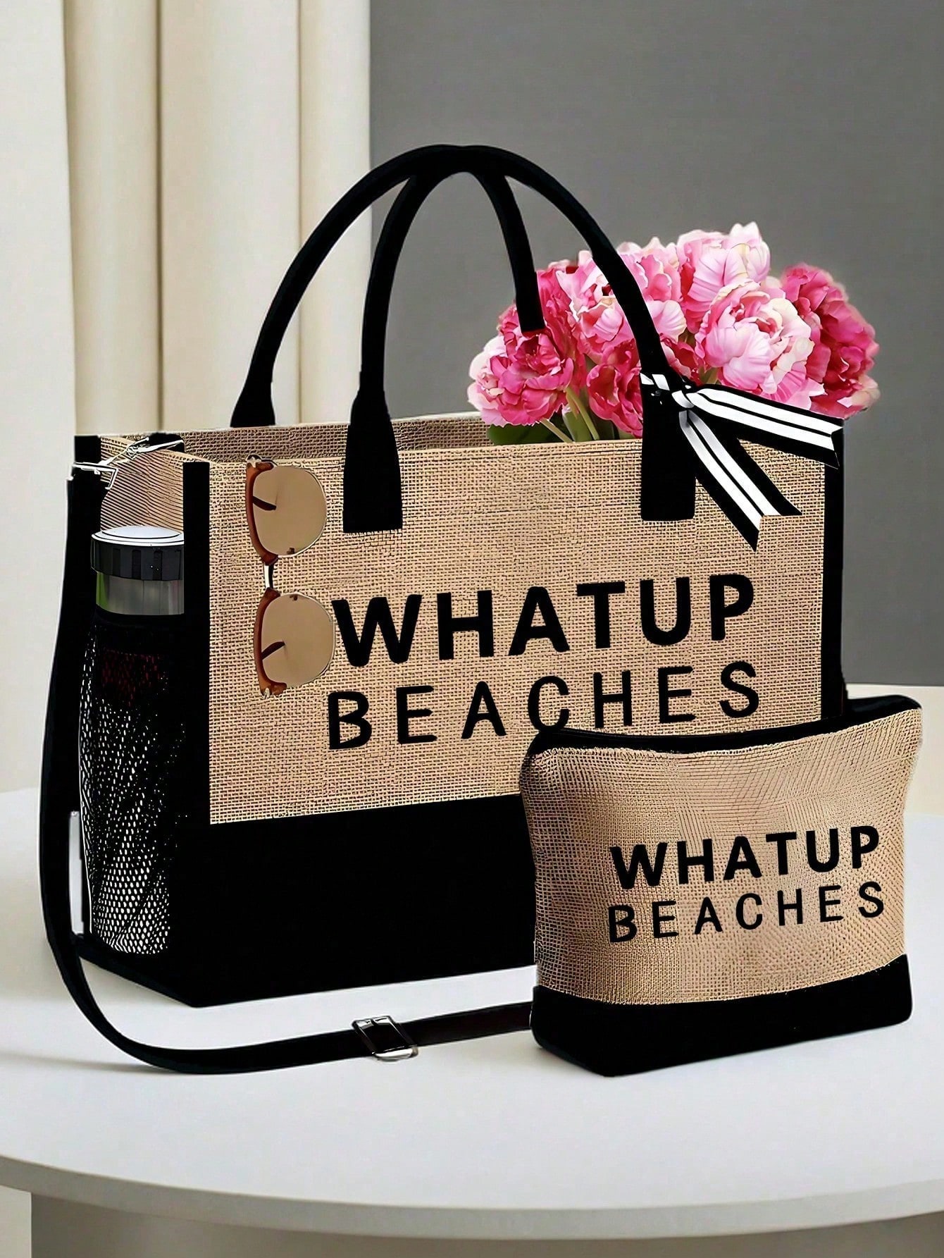 1 Set Beach Tote Bag For Women - đánh giá và giá Travel Accessories Gift Set