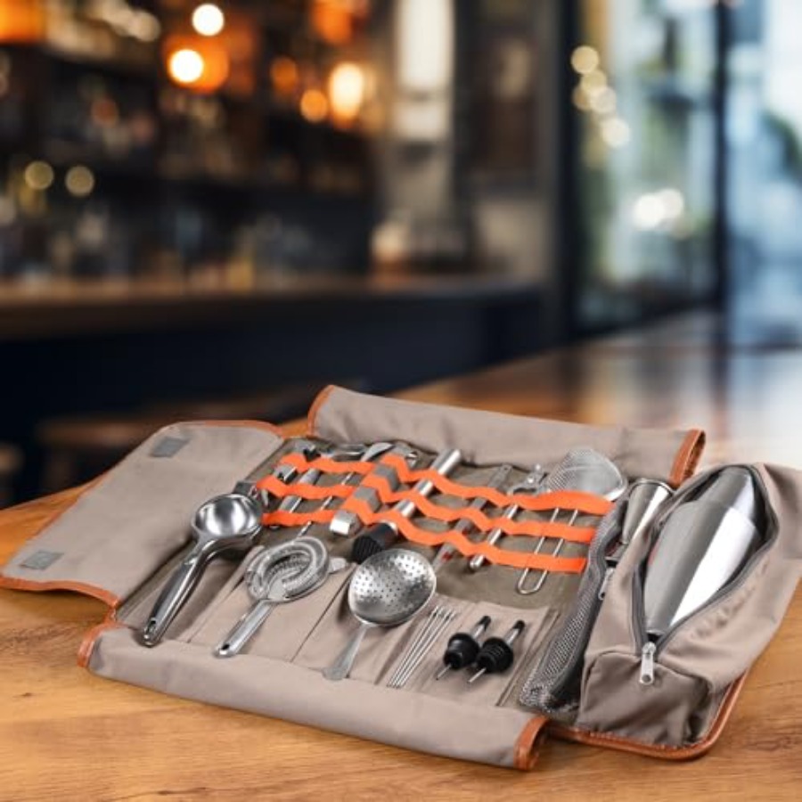 Travel Bartender Kit 22-Pc Bar - đánh giá và giá Travel Accessories Kit Bag