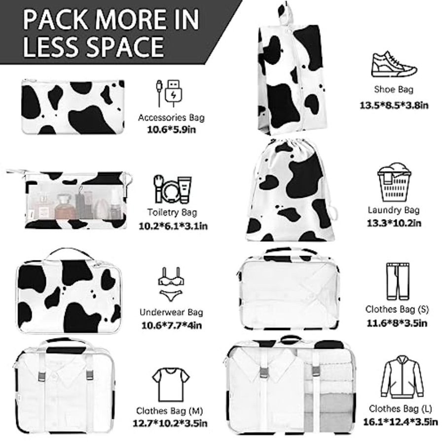 8 Set Packing Cubes for Travel - đánh giá và giá Travel Accessories Toiletry Bag