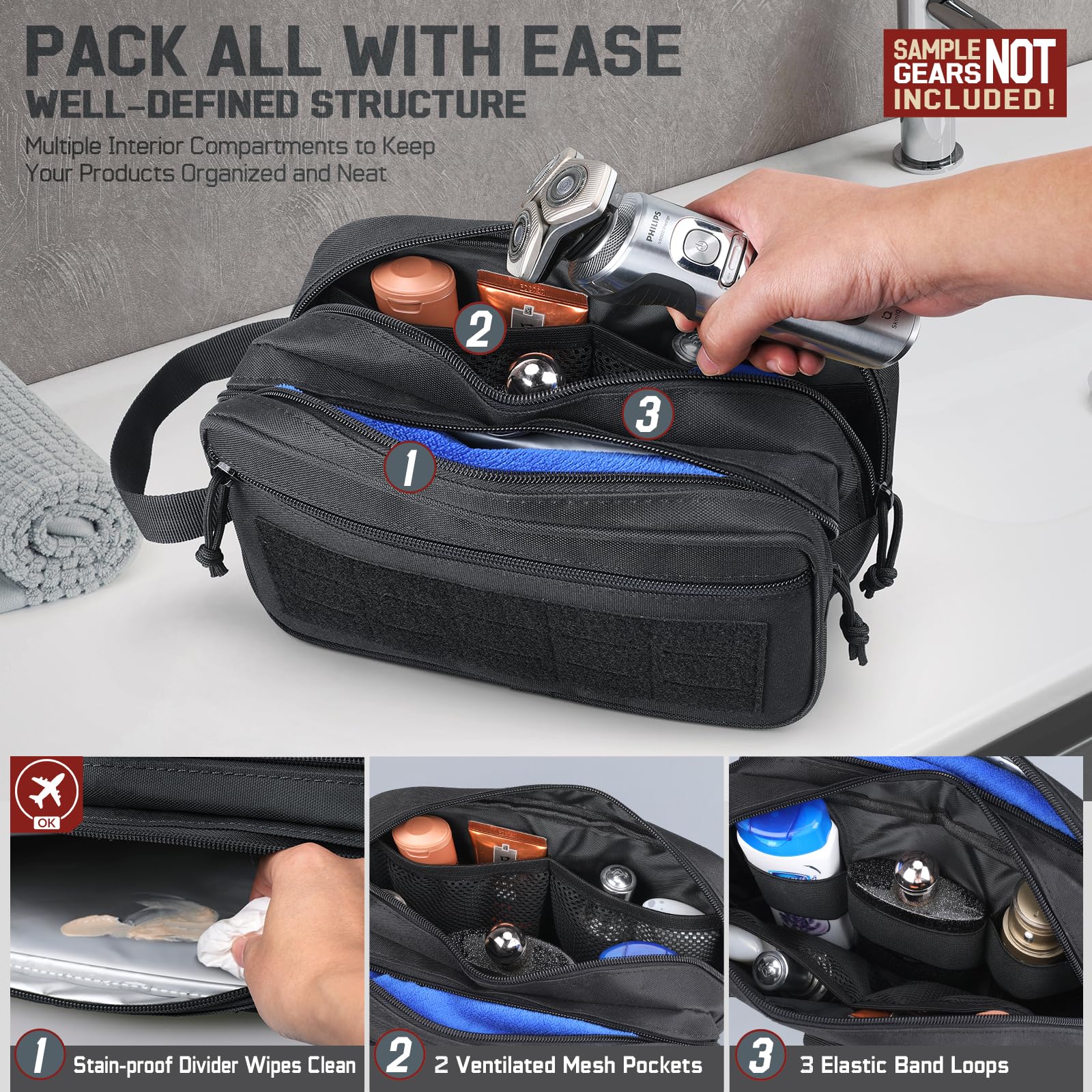 Tactical Toiletry Bag for Men, - đánh giá và giá Travel Accessories Kit Bag