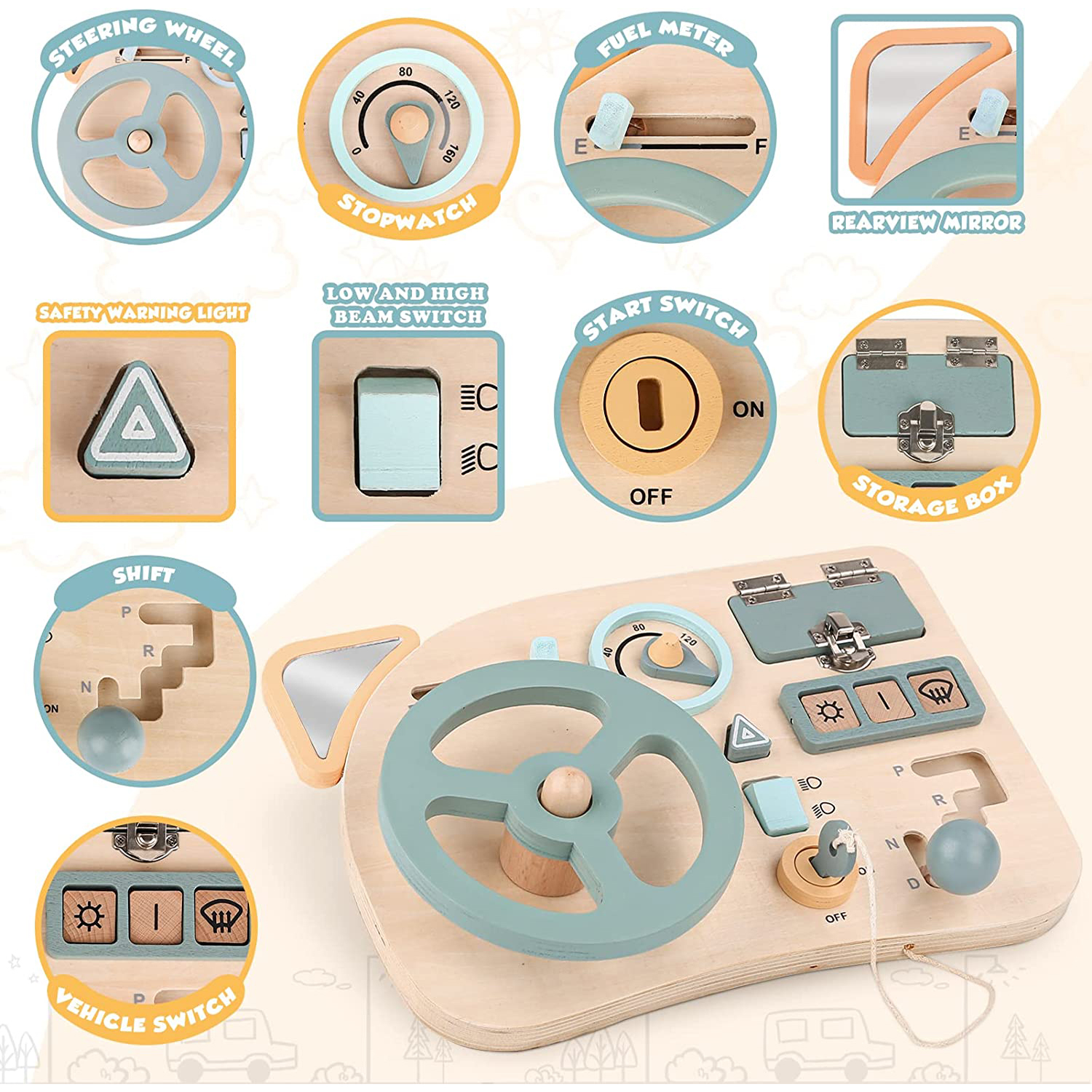 Montessori Toy Steering Wheel  - đánh giá và giá Travel Accessories Toddler